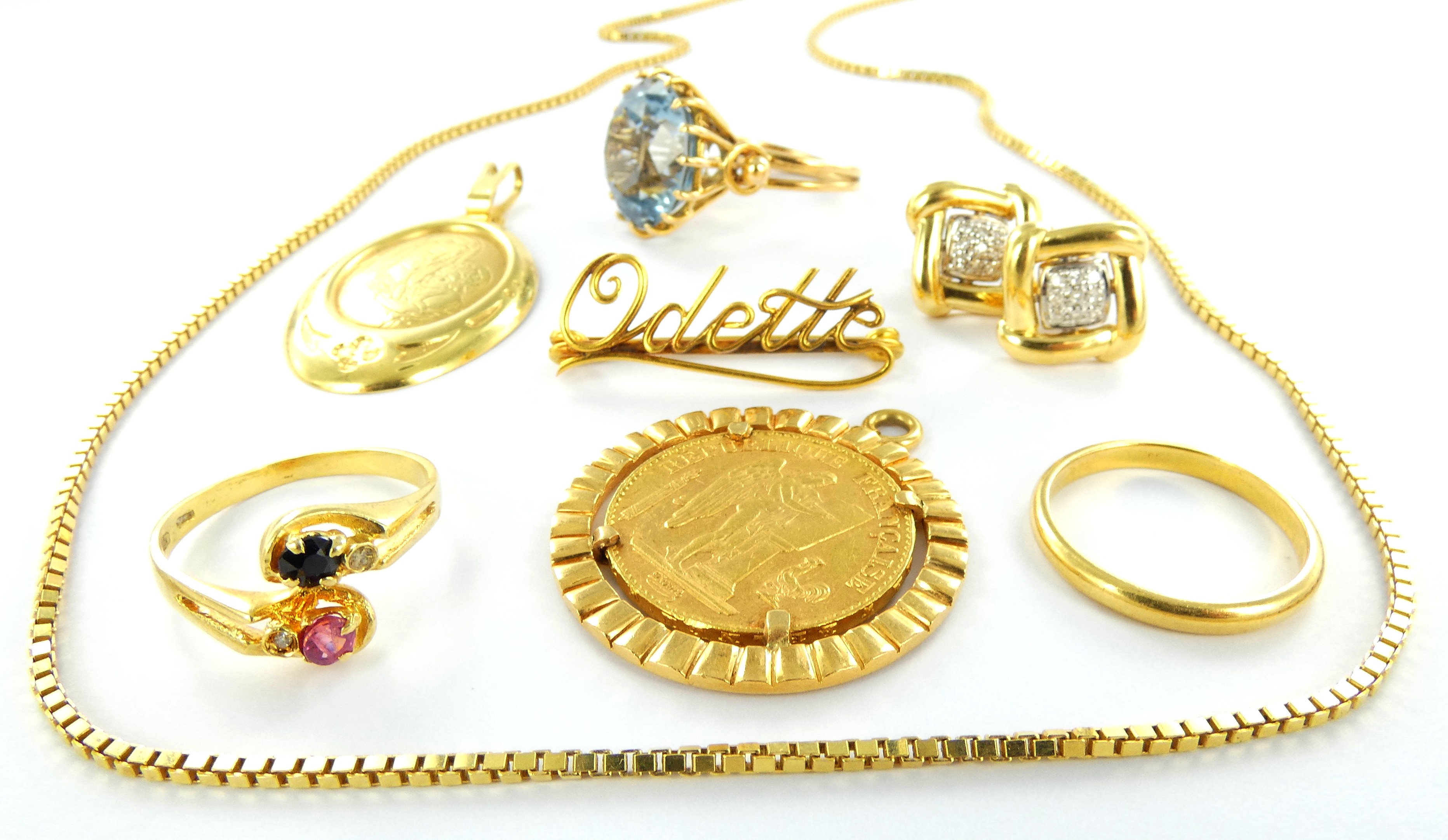 Lot 5 — 1 Bague Or 750 mil. pierres, T 53, 2.5g, 1 Bague Or 750 mil.